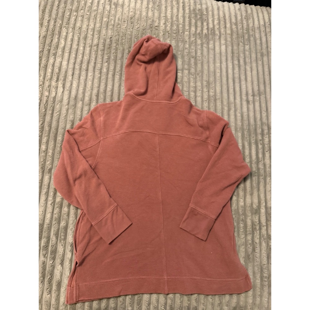Athleta Waffle Knit Hoodie Tunic Pullover Dusty Rose Pink Small S - Picture 4 of 5